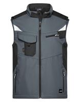 James & Nicholson JN845 Workwear Softshell Vest -STRONG- - Carbon/Black - S