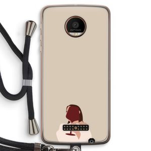 I drink wine: Motorola Moto Z Force Transparant Hoesje met koord