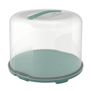 Rotho fresh taartdoos xl 35.5x34.5x26 cm mistletoe groen/transparant