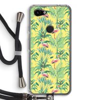 Flamingo party: Pixel 3a Transparant Hoesje met koord
