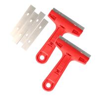 Glasschraper - verfkrabber - universeel - rood - kunststof - 2x reservemessen