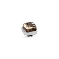Melano Twisted Box Steentje Salmon Zilver Melano Twisted Box Steentje Salmon Zilver