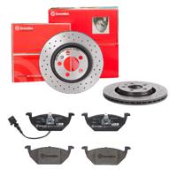 Remmenset, remschijf BREMBO, Remschijftype: Geperforeerd / Geventileerd, Inbouwplaats: Vooras, u.a. für Audi, Skoda, VW, Seat