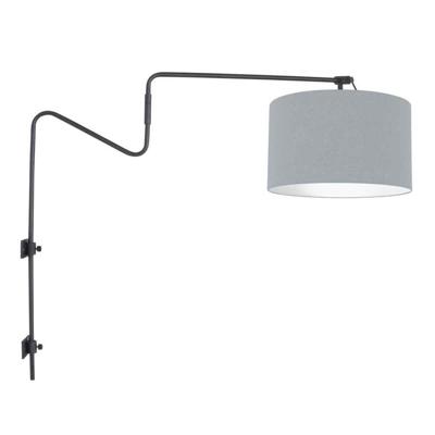 Steinhauer WandlampLindstrom zwart met kap lichtblauw - 3949ZW