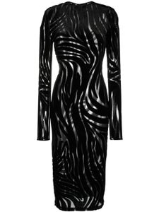 Versace robe mi-longue à motif zébré - Noir