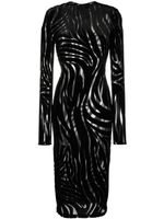 Versace robe mi-longue à motif zébré - Noir