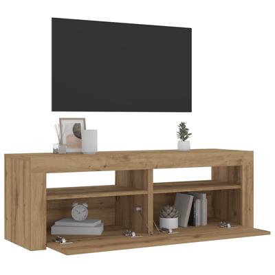 Nachtkastjes 2 st met LED's 60x35x40 cm artisanaal eikenkleur