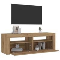 Nachtkastjes 2 st met LED's 60x35x40 cm artisanaal eikenkleur