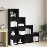 Boekenkast Zwart Eiken 155 x 24 x 160 cm Bewerkt hout