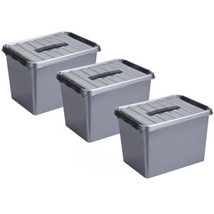 6x stuks opberg box/opbergdoos 22 liter 40 x 30 x 26 cm kunststof