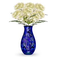 Kunstbloem Hortensia tak - 8x - 50 cm - wit - kunst zijdebloem - Hydrangea - decoratie bloem