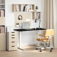 Bureau Wit en Donkerbruin 120 x 60 cm Massief Eikenhout