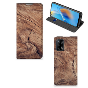 OPPO A74 4G Book Wallet Case Tree Trunk