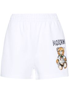 Moschino short court en coton à imprimé ourson - Blanc