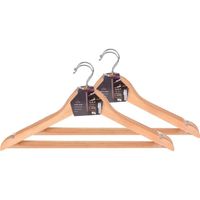 6x Houten kledinghangers