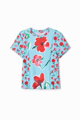 T-shirt met bloemenpatch - BLUE - 5/6