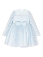 SPERANZA embroidered tulle dress - Bleu