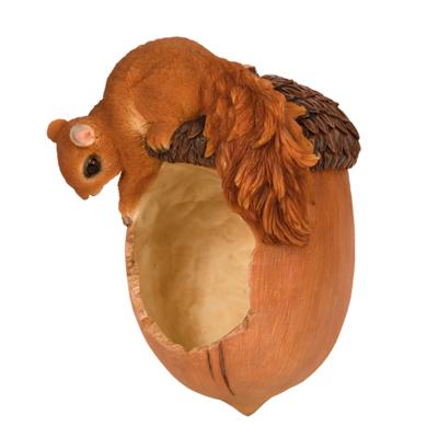 Voederschaal vogels - L20 cm - polystone - eikel - voor pindakaas - eetschaal