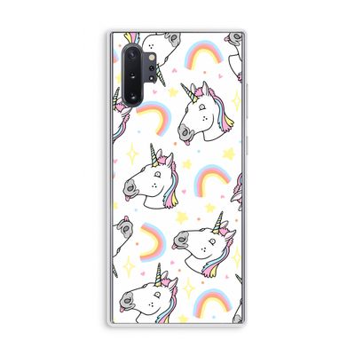 Rainbow Unicorn: Samsung Galaxy Note 10 Plus Transparant Hoesje