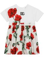 Dolce & Gabbana Kids robe zippée à fleurs - Blanc