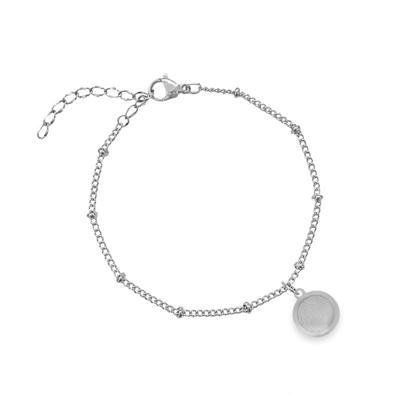 Gepersonaliseerde vingerafdruk armband - Stainless steel - Zilver