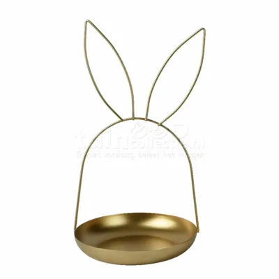 Paasdecoratie Schaal Konijn Goud 33cm Paasdecoratie Schaal Konijn Goud 33cm