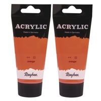 Acrylverf/hobbyverf op waterbasis - 3x - oranje - 75 ml - Schilderen/knutselen