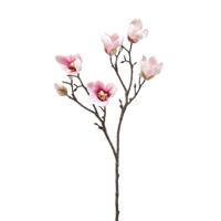 Kunstbloem Magnolia tak - 65 cm - lichtroze - Kunst zijdebloemen