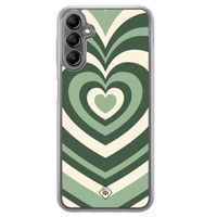 Samsung Galaxy A14 hybride hoesje - Groen hart swirl