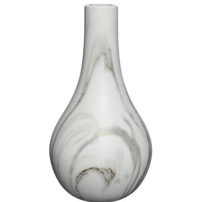 Idea4seasons Bloemenvaas Dazzle - marmer look - keramiek - D14 cm x H26 cm - vaas