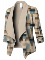 Cross Neck Geometric Casual Loose Blazer