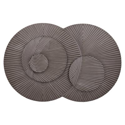 Thikra Brown dubbele cirkels mdf wandpaneel uitgesneden.