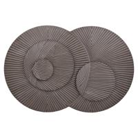 Thikra Brown dubbele cirkels mdf wandpaneel uitgesneden.