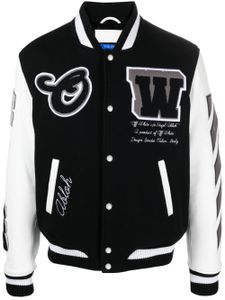 Off-White Lea appliqué varsity jacket - Noir