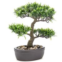 Groene kunstplant bonsai boompje 32 cm - thumbnail