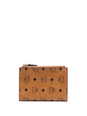MCM portefeuille Visetos à logo imprimé - Marron