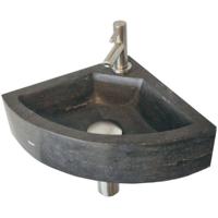 Wiesbaden Raw Hoekfontein Hardsteen Gezoet 30x30x10cm Zwart