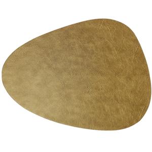 Unique Living placemats Floris lederlook - 1x - 39 x 30 cm - goud - PU leather - tafel