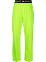 MSGM pantalon de tailleur slim à bande logo - Vert