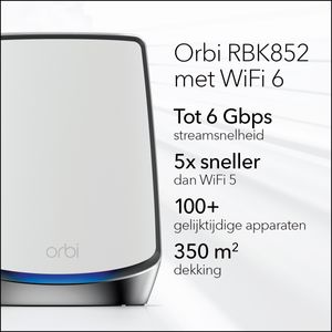 NETGEAR Orbi RBK852 AX6000 WiFi 6 Mesh System