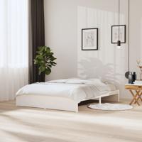 Bedframe massief hout wit 160x200 cm