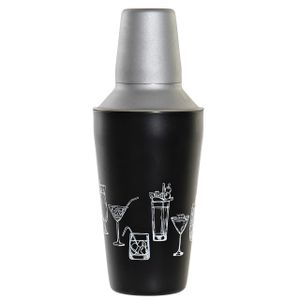 Cocktailshaker zwart 500 ml RVS