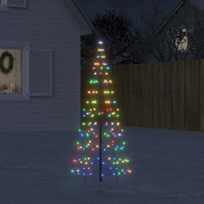 VidaXL Led-kerstboom op vlaggenmast 200 leds kleurrijk 180 cm