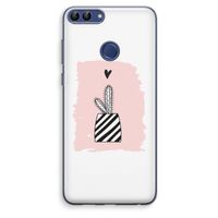 Zwart-wit cactus: Huawei P Smart (2018) Transparant Hoesje