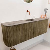 Toiletmeubel Mondiaz Joya Dlux | 123.2 cm | Meubelkleur Dusk | Faye wastafel Oza Wasbak Midden | Zonder kraangat(en)