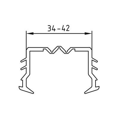 DUCO Droogbeglazingsrubber Glasgoot 34-42mm H15 P4009 Zwart (Per meter)