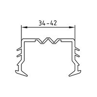 DUCO Droogbeglazingsrubber Glasgoot 34-42mm H15 P4009 Zwart (Per meter)