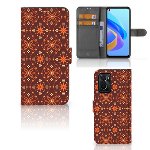 OPPO A76 | A96 Telefoon Hoesje Batik Brown