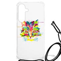 Samsung Galaxy S24 Plus Stevig Bumper Hoesje Cat Color - thumbnail