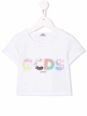 Gcds Kids t-shirt crop à logo imprimé - Blanc
